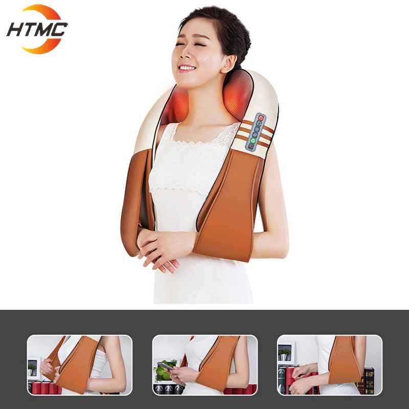 

Electrical Shiatsu Back Neck Shoulder Body Massager Infrared Heated Kneading Car/Home Massagem Multi-functional body massage