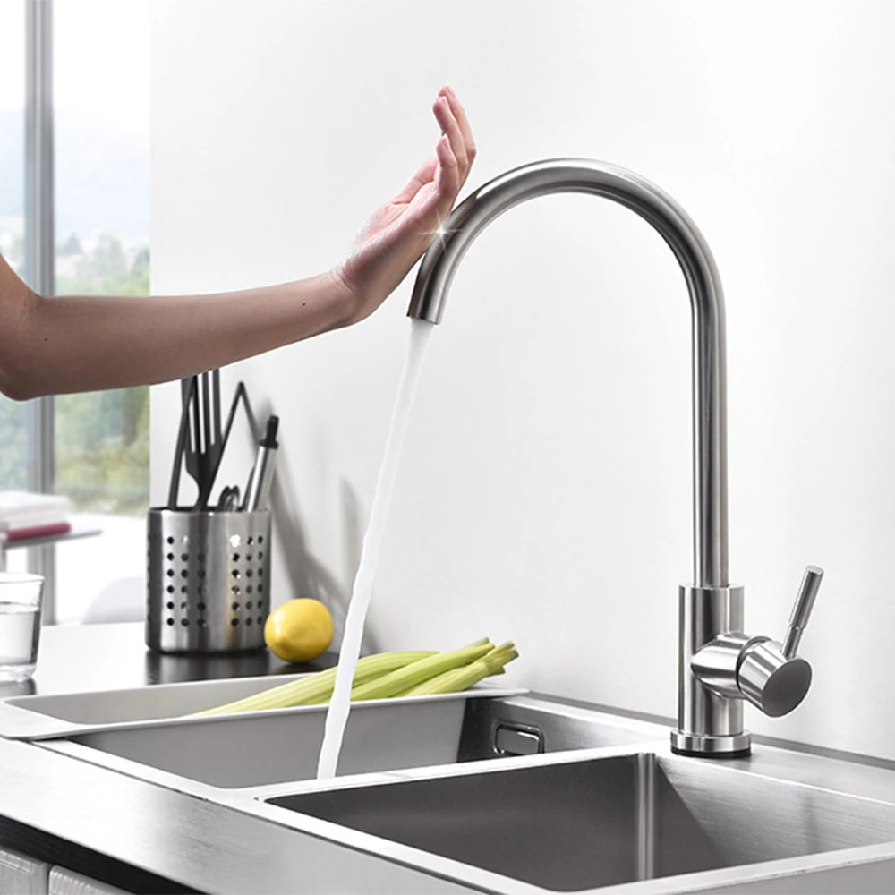 

Kitchen Motion Sensor Faucets Bathroom Sink Faucets Bathroom Faucets 360 Degree Swivel Adjustable hot and cold water