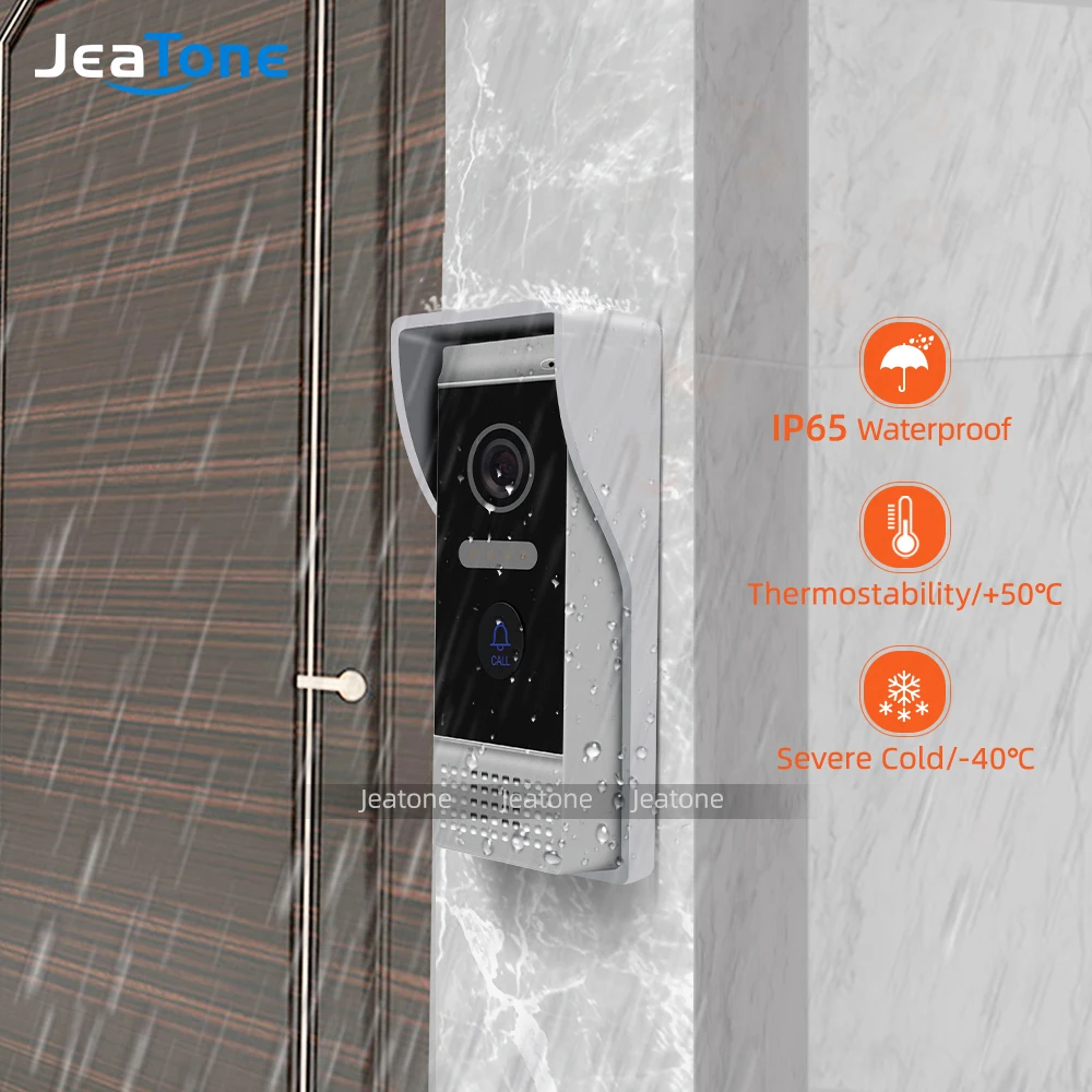 Villa WIFI IP Wired Video Door Phone Intercom System 7-inch White Color Touch Screen Monitor and HD Camera with Door Release