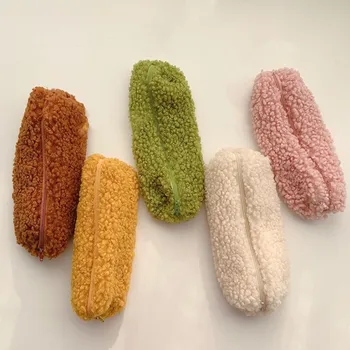 

Korean Large Capacity Pencil Case Plush Pencil Pouch Supplies Pen Case Student School Office Stationery