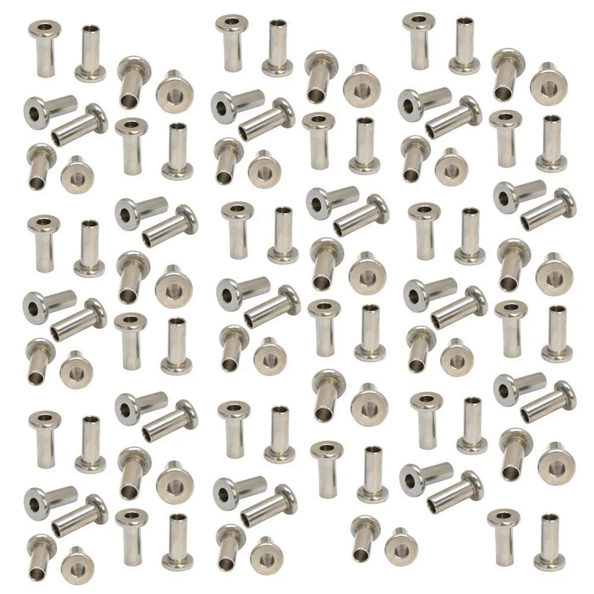 

100PCS Stainless Steel Protector Sleeves for 3/16" 1/8" Cable Railing Wood Posts DIY Balustrade T316 Marine Grade