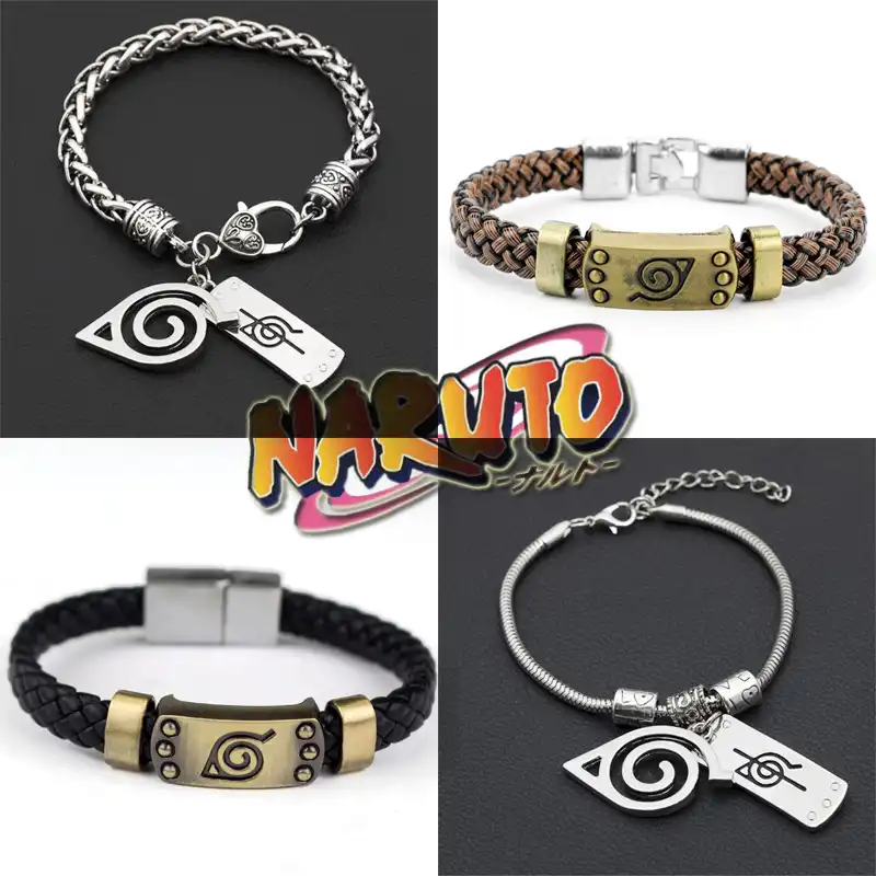 anime naruto bracelet men women accessorties jewelry akatsuki itachi konoha logo bracelets hand chains gift aliexpress aliexpress