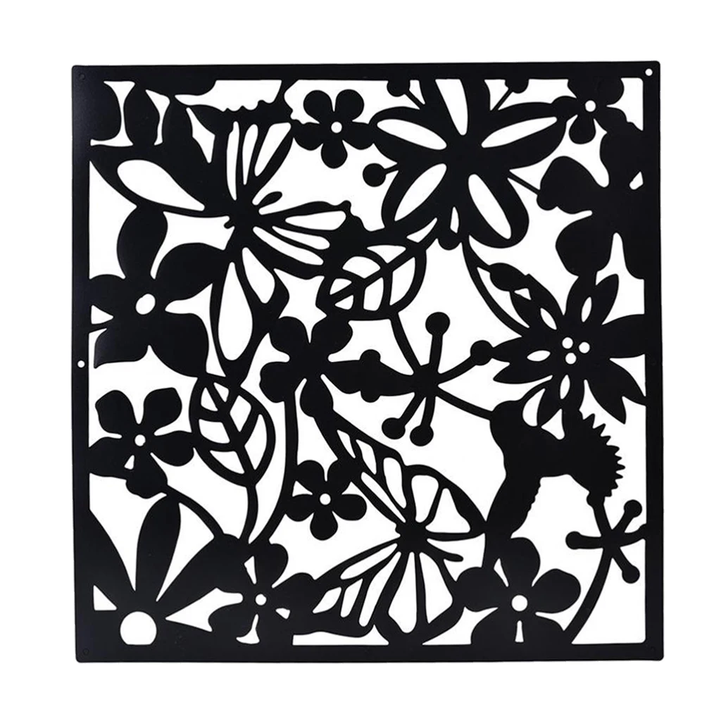 4pcs Bird Flower Hanging Room Divider Safety PVC Screen Panel Room Separating Divider for Living Dining Room Hotel Decoration 