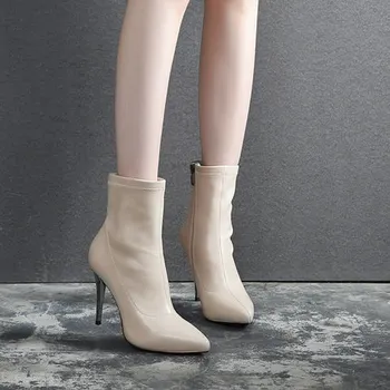 

A generation of beautiful women's shoes new winter boots pointed high-heeled ankle boots female Martin boots female stiletto