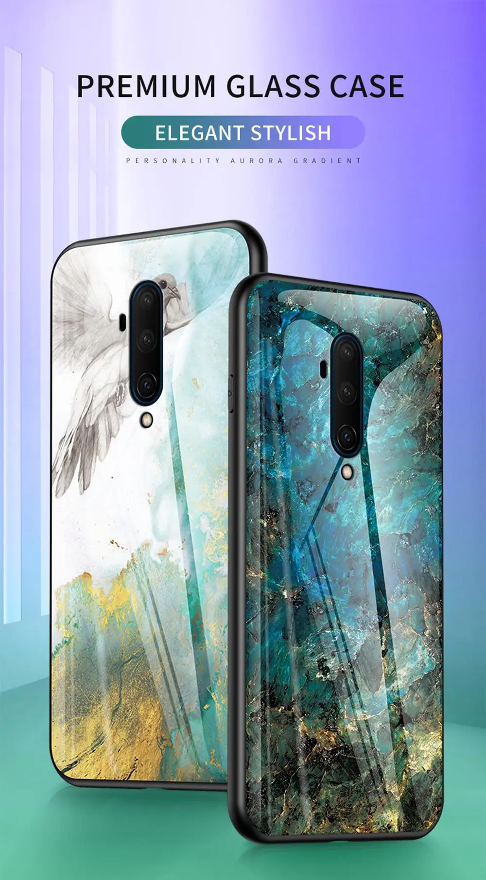 Цветной чехол для Oneplus 7T Pro mlaren, чехол с мраморной текстурой, чехол из закаленного стекла для Oneplus 7T Pro, защитная задняя крышка