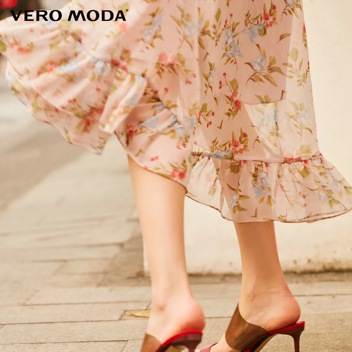 Vero Moda Новое поступление печатное ТРАПЕЦИЕВИДНОЕ длинное шифоновое платье для отдыха | 31917C546