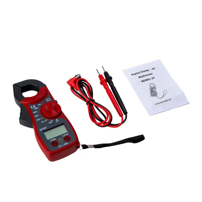 Mt87 Lcd Digital Clamp Meter Multimetro Ac/Dc Amperometro Voltmetro Test Di Resistenza Y5Ja