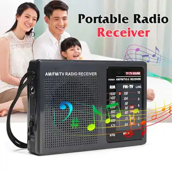 

High Sensitivity Portable Mini AM FM Radio TV Receiver Sound Stereo Speaker Outdoor Sports MP3 Music Player Loundspeaker