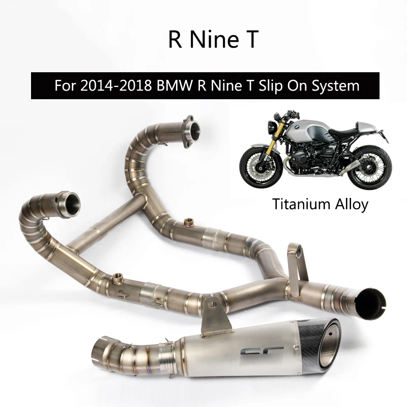 

( Complete System ) For 2014-2018 BMW R Nine T Exhaust Pipe Slip On Motorcycle Titanium Alloy Front Mid Link Pipe 51mm Tail Pipe