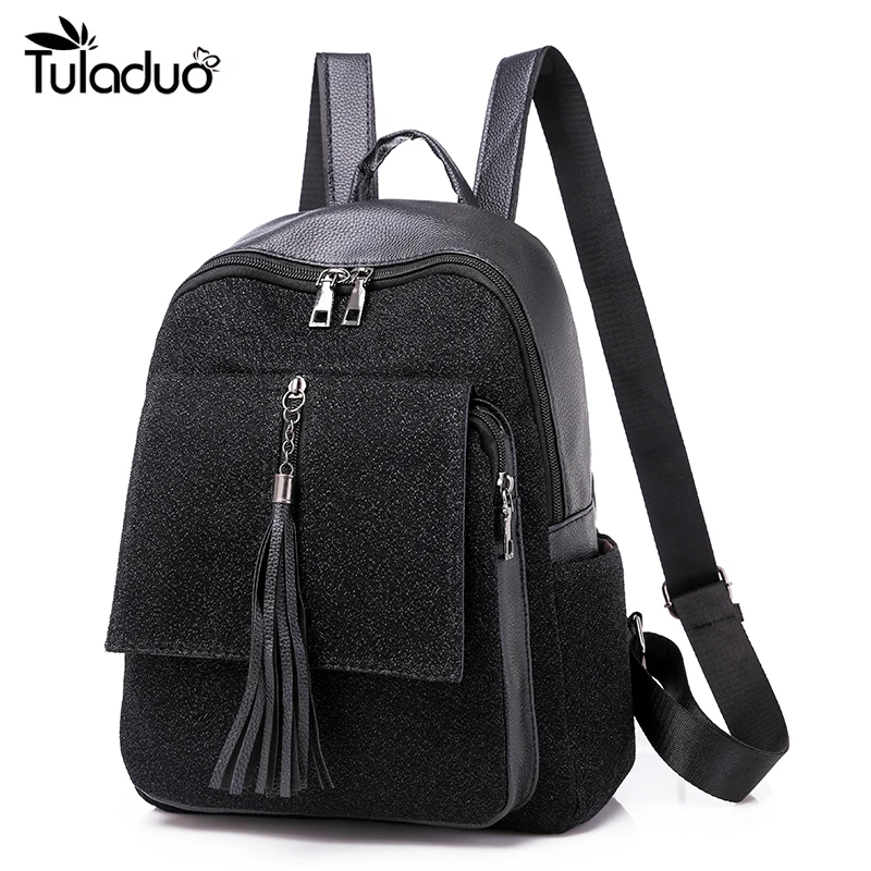 Рюкзак с блестящими блестками женский рюкзак школьный для девочек вместительные