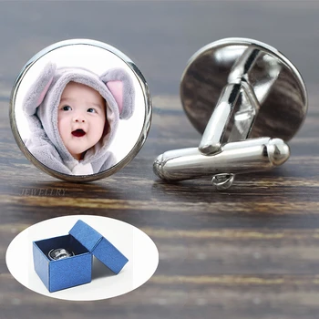 

DIY Customers Photo Custom Cufflink Men Shirt Cufflinks Glass Cabochon Jewelry Cuff Links Wedding Groomsmen Men Gift