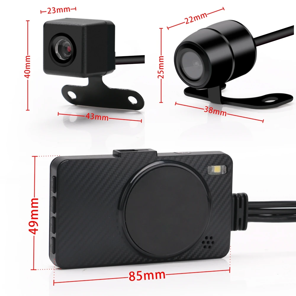 flexible brake line 3" 1080P HD Motorcycle Camera DVR Motor Dash Cam ABS with Special Dual-track Front Rear Recorder Motorbike Electronics brake lines