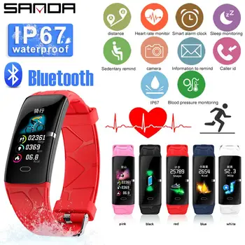 

Watch SANDA Smart Watch Bluetooth Touch Screen Music Control Health Tracker Message Reminder Smart Wristwatch Compatible