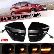 2pcs LED Dynamique Miroir Voyant pour Ford S max 07 14 Kuga C394 08 12 C max 11 19 Fluide Clignotant Clignotant Lampe 