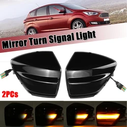 2 pces led luz indicadora de espelho dinâmico para ford s max 07 14 kuga c394 08 12 c max 11 19 lâmpada de pisca pisca de sinal de volta de fluxo