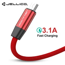 Jellico 100 см высокопрочный Micro USB кабель для samsung Xiaomi LG USB 3.1A Быстрая зарядка данных плетеное зарядное устройство Android мобильный телефон
