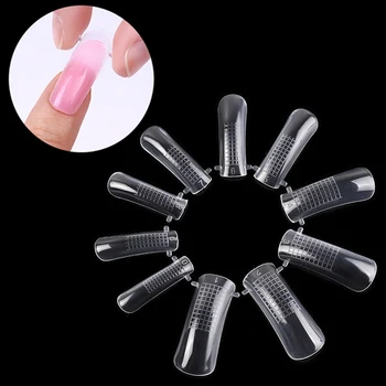 

20/100Pcs Quick Building Mold Tips Nail Dual Forms Finger Extension Nail Art UV Builder Poly Gel Tool