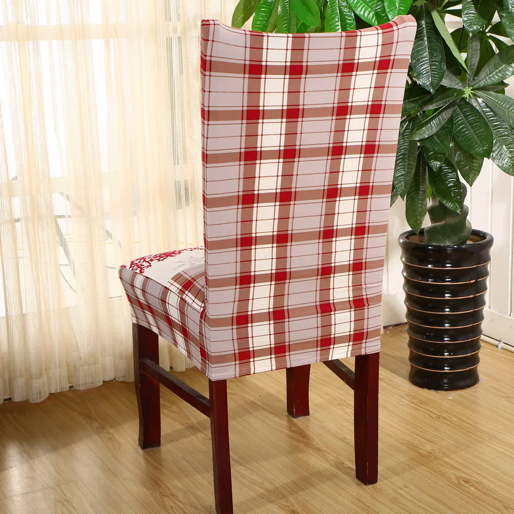 Christmas Decor Dining Room Chair Cover Removable Washable Stretch Seat Cover Universal Size Chair Covers Seat Slipcovers