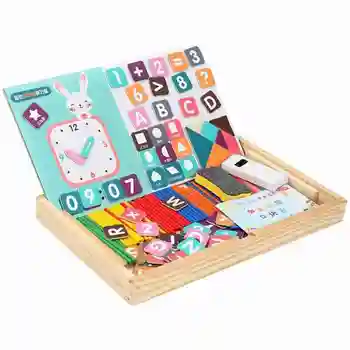 

Magnetic Jigsaw Puzzles Sticker Toys Intellectual Wooden Drawing Board for Boys Girls Kindergarten Early Education Toys
