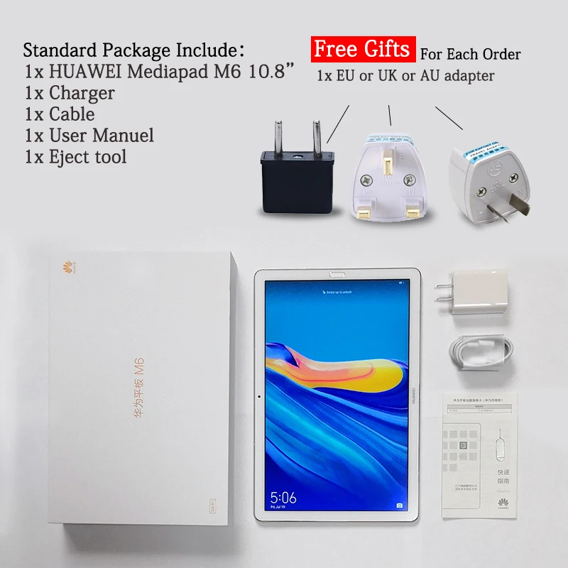 Huawei Mediapad M6 10 1 дюймовый планшет с восьмиядерным процессором Kirin 8 Android 980 Google