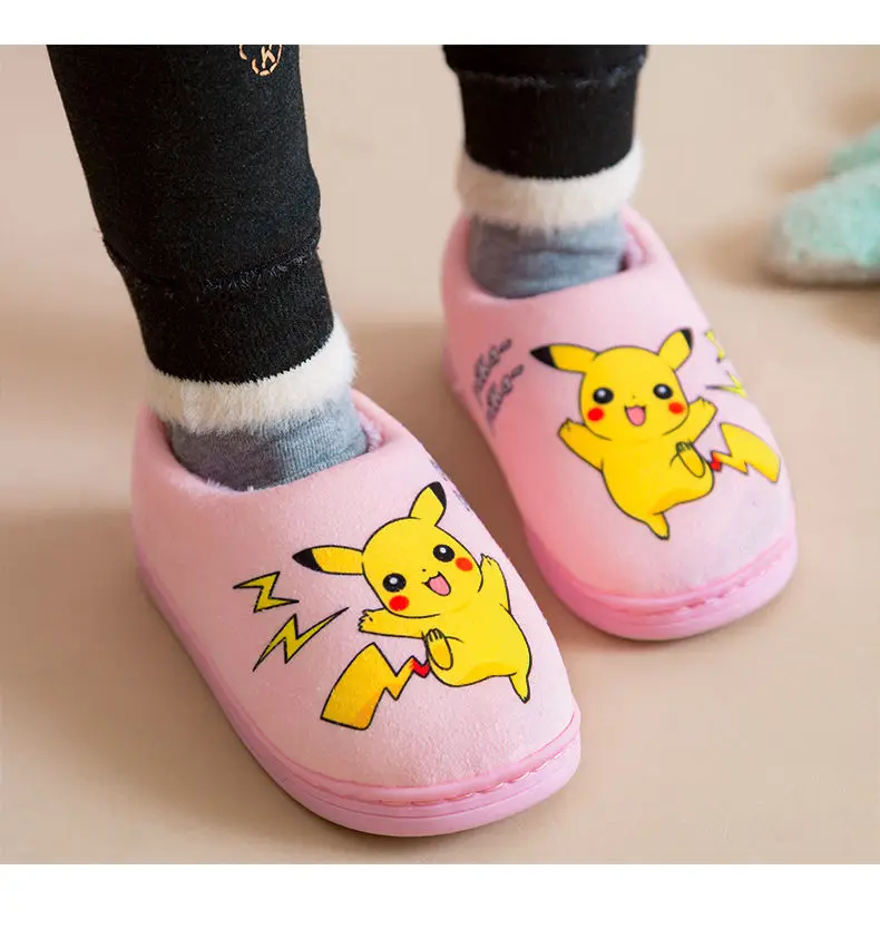 children's shoes for adults Pokemon Shoes Pikachu Slippers for Girls Warm House Wear Kids Baby Fur  Indoor  Fluffy Boys Cute Cartoon Children Slipper best children's shoes