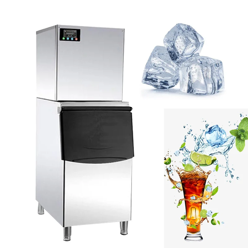 

220V Commercial Ice Granule Machine Milk Tea Shop Hotel Bar Large Cube Water Cooling Ice Maker