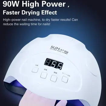 

Fashion Female Nail Instrument Nail Lamp Portable Nail Phototherapy Machine 90W High Power Nail Lamp Tool