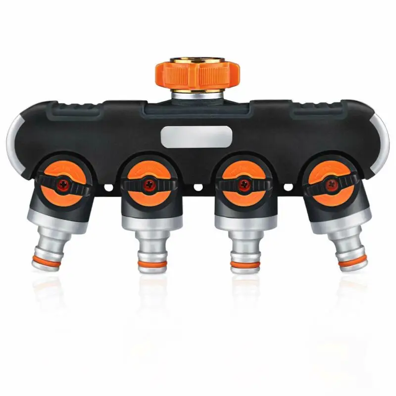 

1pcs 2/4-Way Water Distributor Hose Watering Garden Hose Adjustable Faucet For 3/4 "and 1/2" Faucets And Garden Hoses