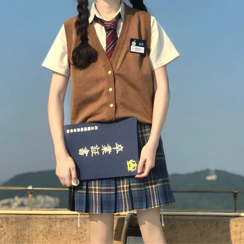 JK Uniform Cardigans Sweaters Loose V Neck Knits Japanese School Uniform Girls Knitwear Coat Women Jacket Clothes for Female