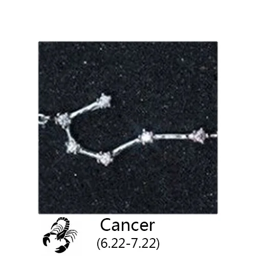 Trustdavis Настоящее 925 пробы Серебряный Кристалл Телец Козерога Скорпион 12 Созвездие браслет для женщин Свадебные украшения - Окраска металла: Cancer