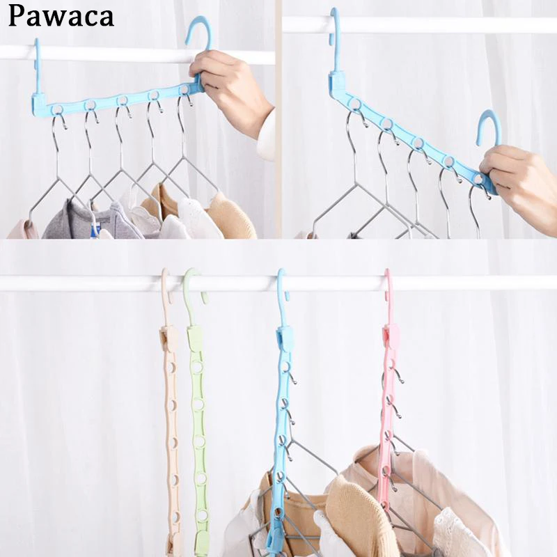 

Clothes Hanger Multi-functional Wardrobe Magic Plastic Hanger Home Hanger Rack Adjustable Clothes Hook Travel Space Saver Device