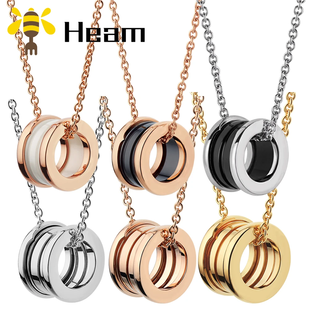 

Heam original high quality 925 sterling silver Bulgaria necklace for women ceramic spring shape fashion jewelry couple gift