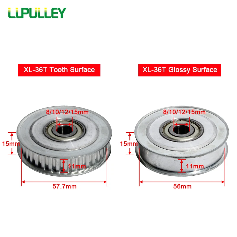 LUPULLEY XL Тип 36 т алюминиевый зубчатый шкив 11 мм ремень алюминиевый зубчатый шкив для 3D принтеров XL 36T шкивы