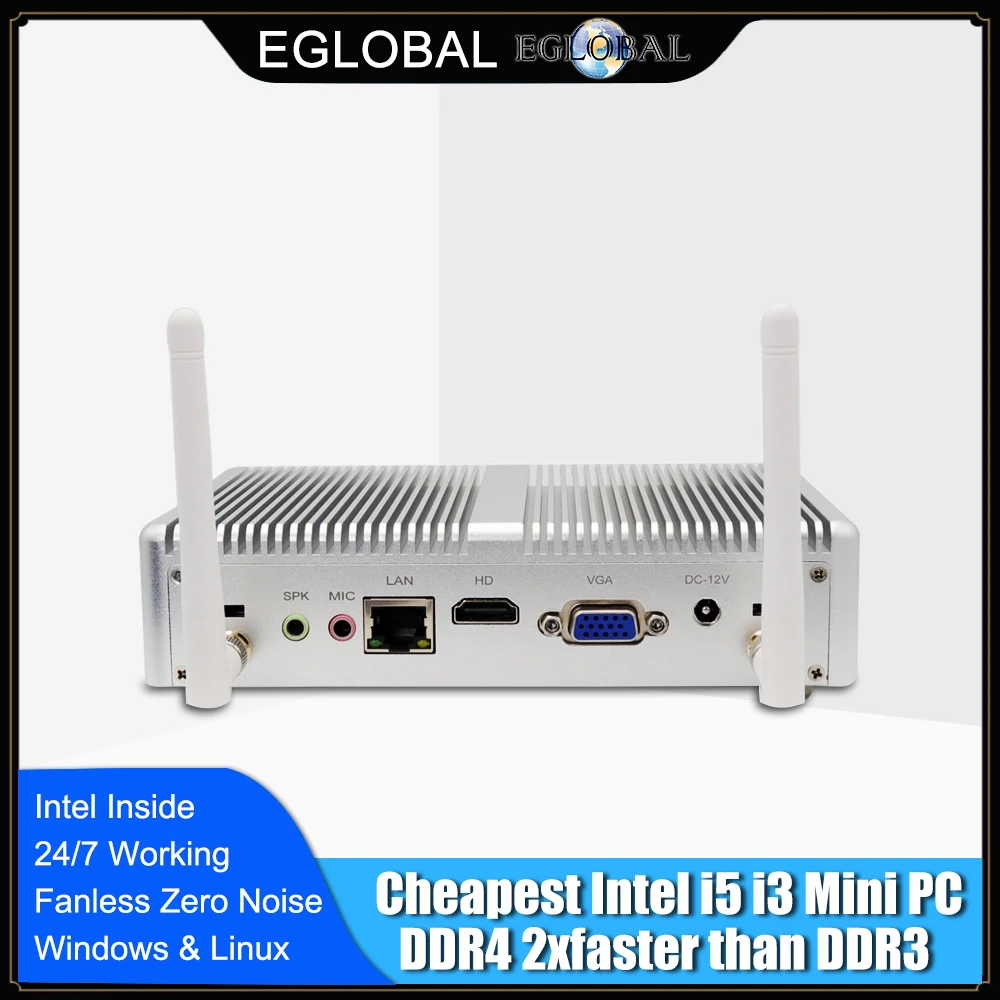 EGLOBAL NUC Intel Core i5 7200U i3 7167U DDR4 Max 16 Гб мини ПК Linux Windows 10 620/520 HD Graphics 4K HTPC HDMI VGA компьютер|mini