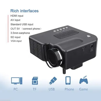 

Low Power Mini VGA/USB/SD/AV/HDMI Portable Mini Digital LED Entertainment LCD Projector For Home Cinema Theater