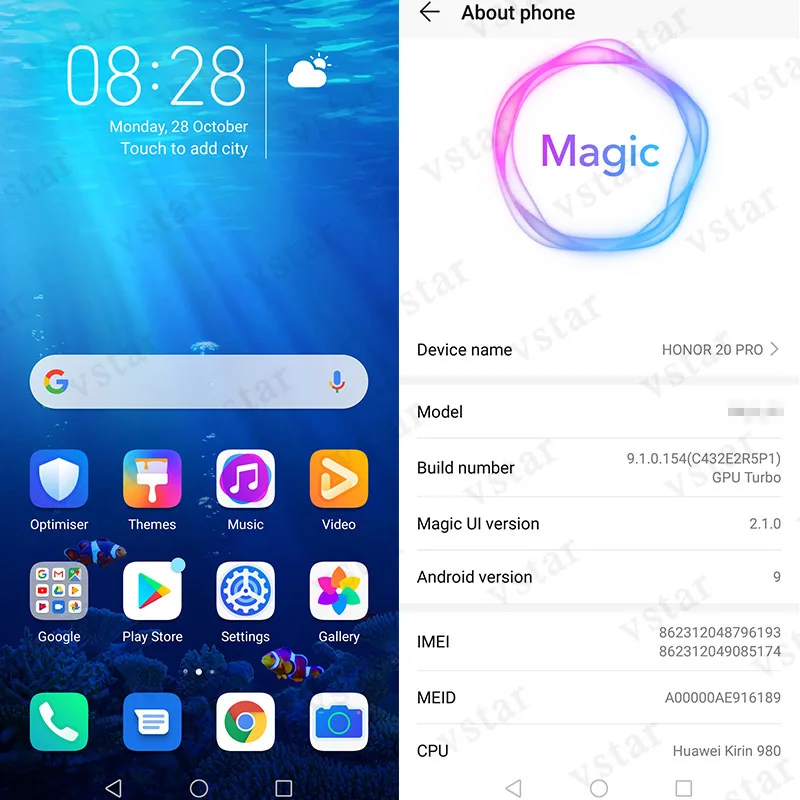 Оригинальный Смартфон HONOR 20 PRO с глобальной прошивкой 6 26 дюйма 8 ГБ 128