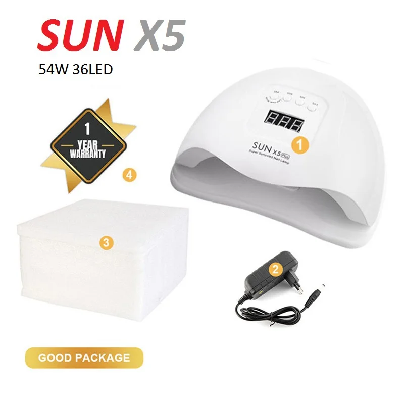 54 вт SUN X5 Plus сушилка для ногтей с жк-дисплеем 36 светодиодный светильник для ногтей уф светодиодный светильник для отверждения гель-лака авто зондирующая лампа для ногтей лед лампа - Цвет: 54W 36LED