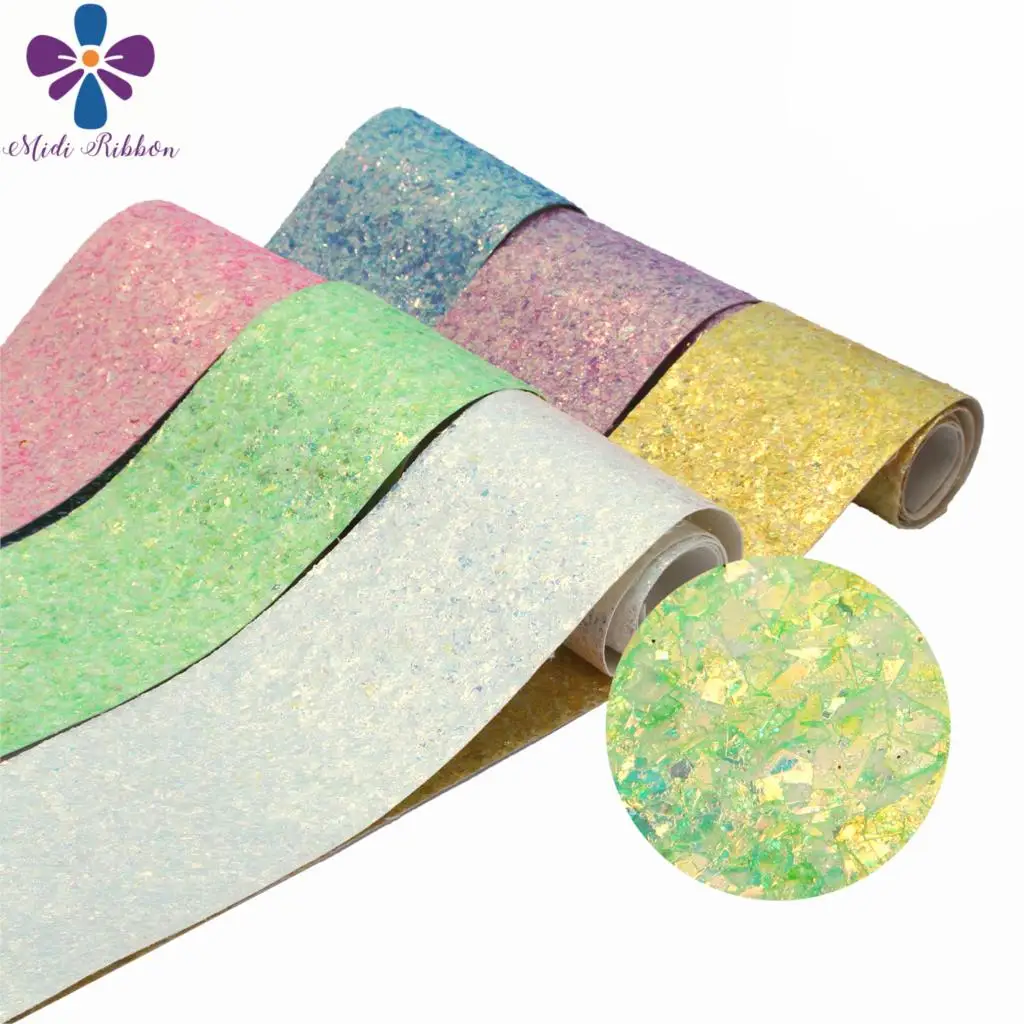 

3"75mm Shiny Glitter Leather Fabric Ribbon Solid Color DIY Hair Bowknots Gift Packing Decor Rose Pink 25yards/roll