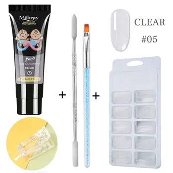 

Manicure Tool Poly Nail Gel Kit Professional With Double End Pusher Varnish Long Lasting UV Lamp Quick Building Home Salon 15ml