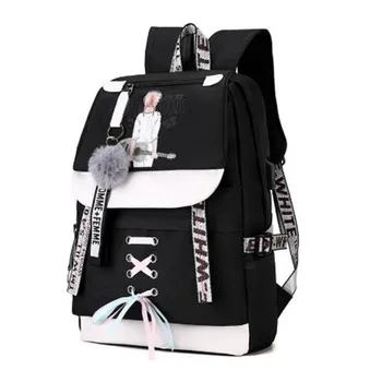 

Large Green Backpacks Women School Backpack for Teenage Girls USB School Bag Canvas Middle Junior High College Student Bagpack