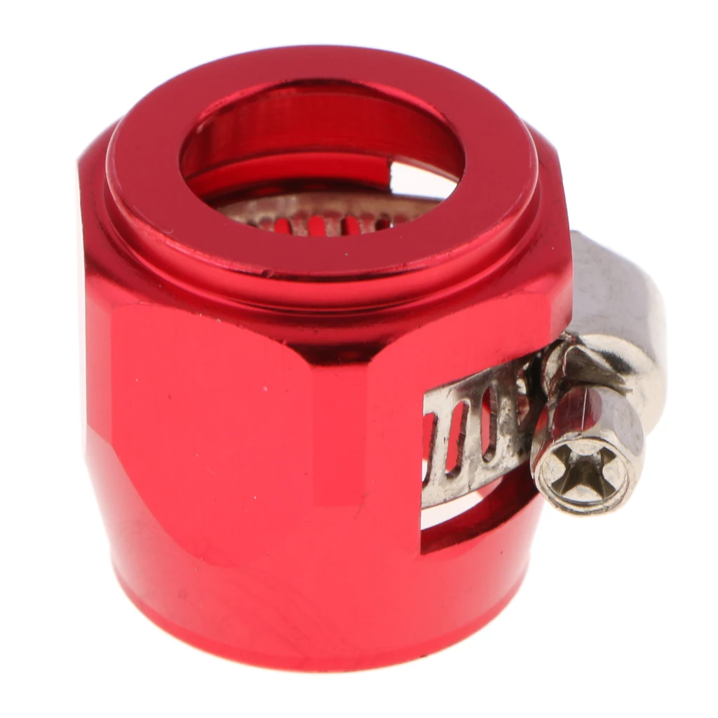1PC 10AN AN 10 RED Aluminium Alloy Fuel Hose Line End Cover Clamp Clip Finisher Fitting
