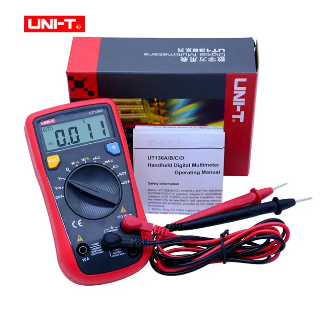UNI-T UT136A/UT136B/UT136C Pocket Auto Range Digital Multimeter AC DC Voltmeter Ammeter Resistance Frequency Buzzer Tester - Цвет: UT136D