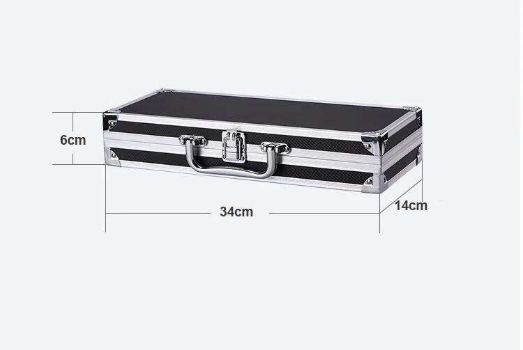 Алюминиевый чемодан ящик для инструментов жесткий чехол мультифункциональная коробка для хранения 340*140*60 мм