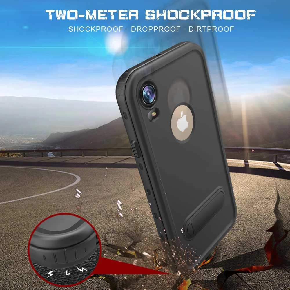 IP68 Водонепроницаемый чехол для iPhone X XS XR Плавание Дайвинг открытый противоударный чехол для iPhone XS Max полная защита с подставкой