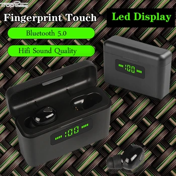 

Trop Weiling LED Display Bluetooth Earphone True Wireless Earphones In Ear Sport Headset Tws Hifi Headphones for Iphone Headset
