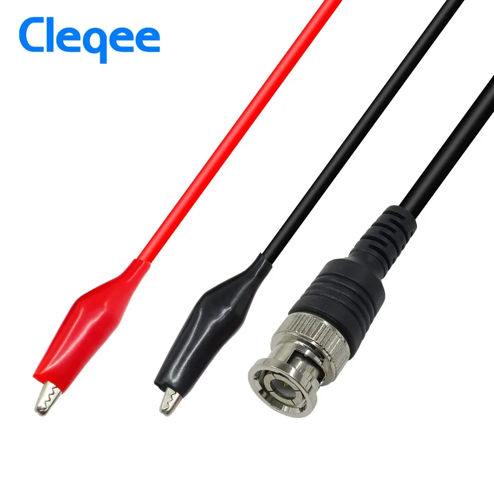 Cleqee P1011 BNC Q9 штекер для двойной Крокодил Зажимы электроды для осциллографа провод зонда Кабель 110 см