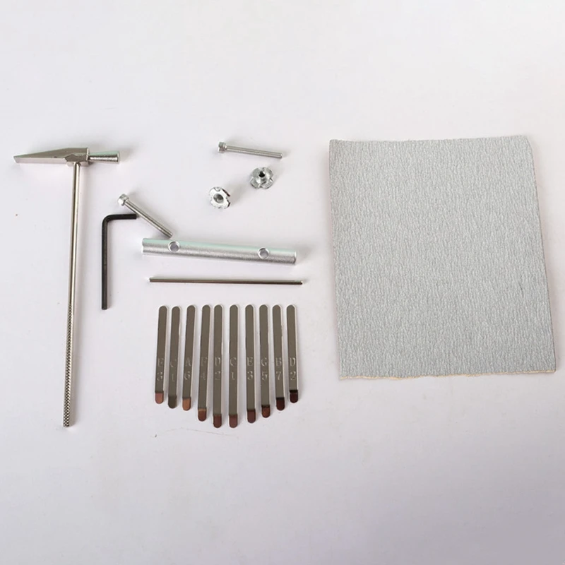 10 ключей Kalimba Diy Kit Бас дерево большой палец фортепиано картина ручной работы родителей-детей акции полный набор