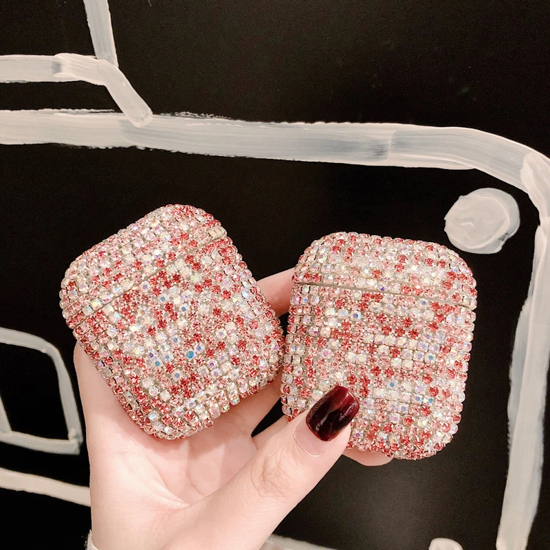 

Luxury 3D Bling diamonds hard case For AirPods case Wireless Bluetooth Headphone Earphone Accessories Cover Headset case Fundas