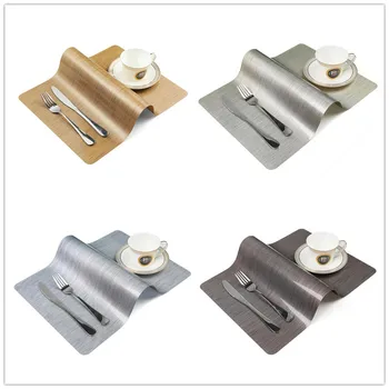 

6 PCS Pvc Rectangular Table Mat Coasters Cotton Linen coffee table decor stain resistant kitchen pad doilies Cup Wine Mat