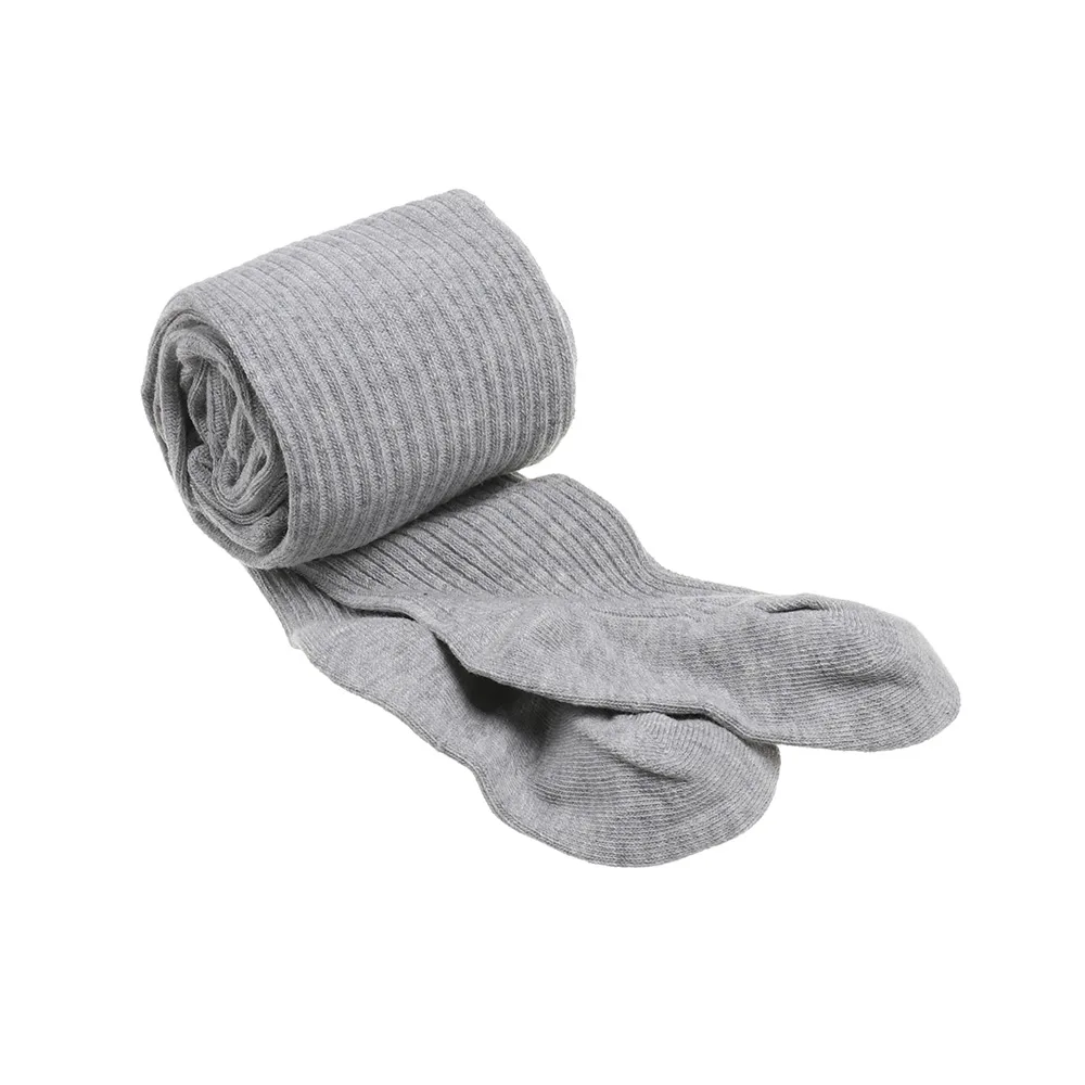 light grey Детские осенне-зимние колготки, 1 шт. Лидер продаж, Колготки в рубчик для маленьких детей хлопковые теплые колготки ярких цветов, колготки для детей возрастом до 4 лет - Цвет: light grey